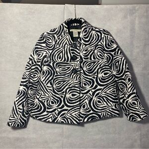 Requirements Black and White Patterned Blazer